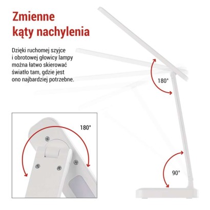 Lampa biurkowa LED AMY, ładowalna