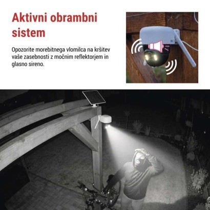 GoSmart Zunanja baterijska kamera IP-1200 WASP z WiFi in solarnim panelom