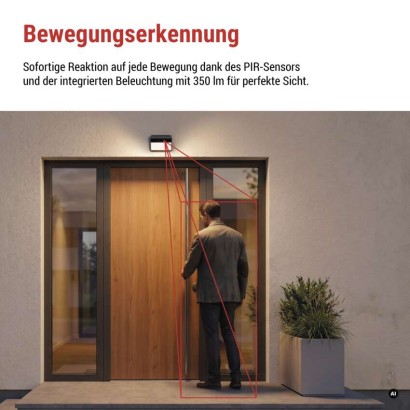 GoSmart IP-1100G WALL – batteriebetriebene Außenkamera mit WLAN und Solarmodul