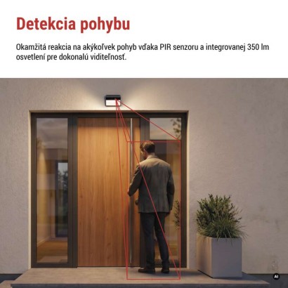 GoSmart Vonkajšia batériová kamera IP-1100G WALL s WiFi a solárnym panelom