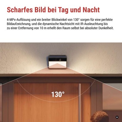 GoSmart IP-1100G WALL – batteriebetriebene Außenkamera mit WLAN und Solarmodul