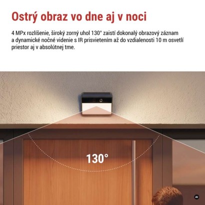 GoSmart Vonkajšia batériová kamera IP-1100G WALL s WiFi a solárnym panelom