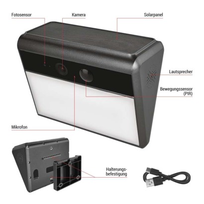 GoSmart IP-1100G WALL – batteriebetriebene Außenkamera mit WLAN und Solarmodul