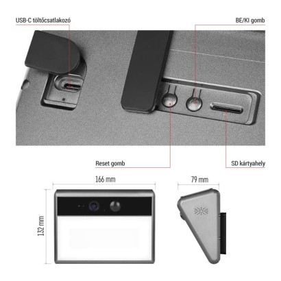 GoSmart IP-1100G WALL kültéri akkumulátoros kamera WiFi-vel és napelemmel