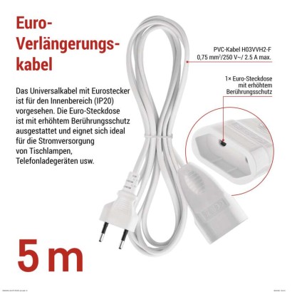 Verlängerungskabel – 5m, weiss