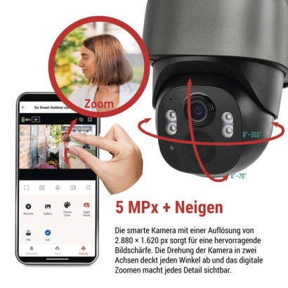 GoSmart Outdoor IP Kamera mit WiFi und Solarpanel IP-1200G WASP, batteriebetrieben