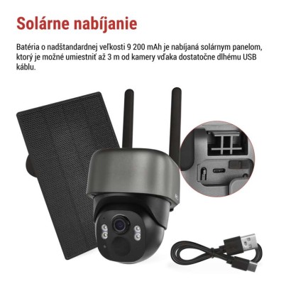 GoSmart Vonkajšia batériová kamera IP-1200G WASP s WiFi a solárnym panelom
