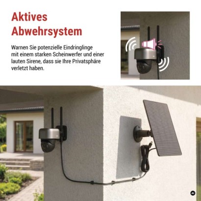 GoSmart Outdoor IP Kamera mit WiFi und Solarpanel IP-1200G WASP, batteriebetrieben