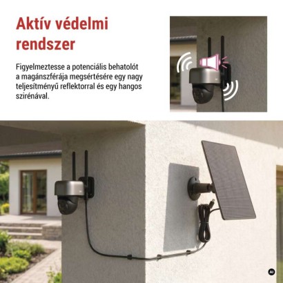 GoSmart Kültéri akkumulátoros kamera IP-1200G WASP wifivel és napelemmel