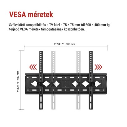 Dönthető TV falitartó 32–75" (81–191 cm)