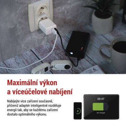 Univerzální USB adaptér GaN do sítě PD 20 W max.