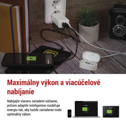 Univerzálny USB adaptér GaN do siete PD 65 W max.