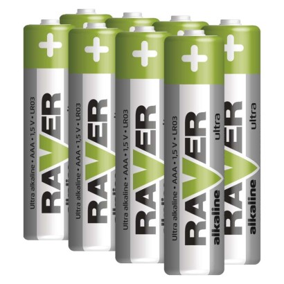 Alkaline Batterien RAVER LR03 (AAA), 8 Stk.
