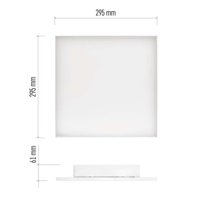 LED-Deckenleuchte 18W, 30x30 dimmbar, einstellbare Lichtfarbe