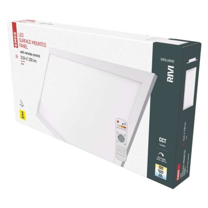 LED lampa RIVI, 30 x 60 cm, 25 W, silti un auksti balta, aptumšojama ar tālvadības pulti