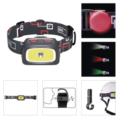 CREE LED + COB LED Stirnlampe P3531, 330 lm, 65 m, für 3x AAA