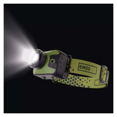 Latarka czołowa LED CREE 330 lm, 200m 3x AAA z zoomem
