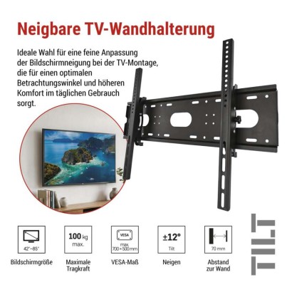 Neigbare TV-Wandhalterung 42-85" (107–216 cm)