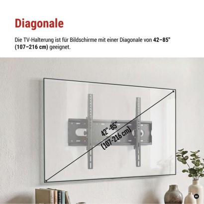 Neigbare TV-Wandhalterung 42-85" (107–216 cm)