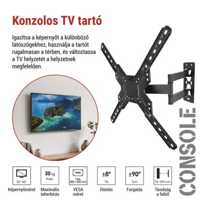 Konzolos TV falitartó 26–60" (65–152 cm)