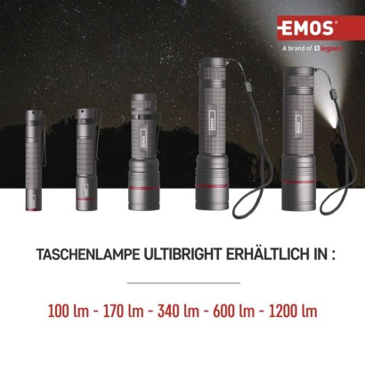 CREE LED Aufladbare Metall-Taschenlampe Ultibright 80, 600lm