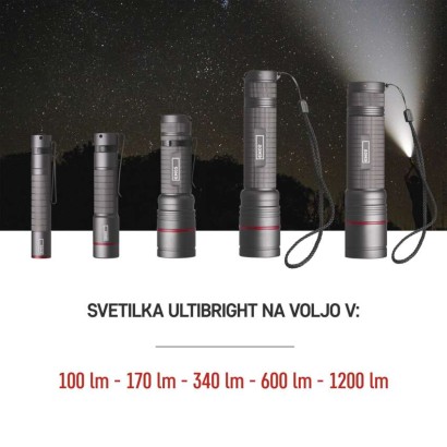CREE LED svetilka kovinska Ultibright 70, 340lm, 3xAAA
