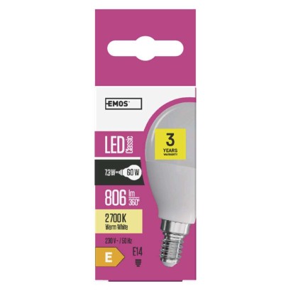 Żarówka LED Classic Mini Globe / E14 / 7,3 W (60 W) / 806 lm / ciepła biel