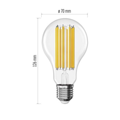 LED pirn Filament A70 / E27 / 18 W (150 W) / 2452 lm / Soe valge