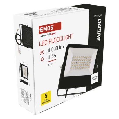 LED-prožektor AVENO 30 W, must, neutraalne valge