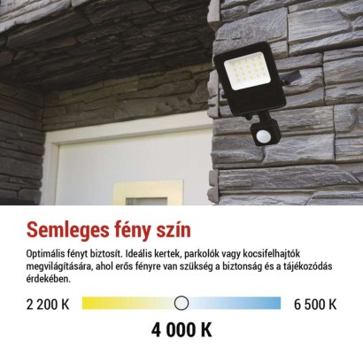 EMOS VISIO LED reflektor 10W mozgásérzékelővel IP54 term. fehér