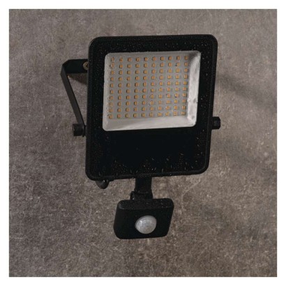 LED prožektorius VISIO su judesio jutikliu, 50 W, juodas, neutraliai baltas
