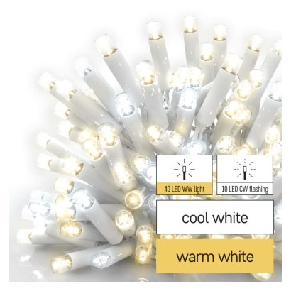Profi LED Verbindungskette, blinkend, weiß – Eiszapfen, 3 m, Außen, warmweiß/Kaltweiß