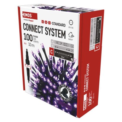 Oświetlenie łączone Standard - łańcuch 100 LED 10m fioletowy, IP44
