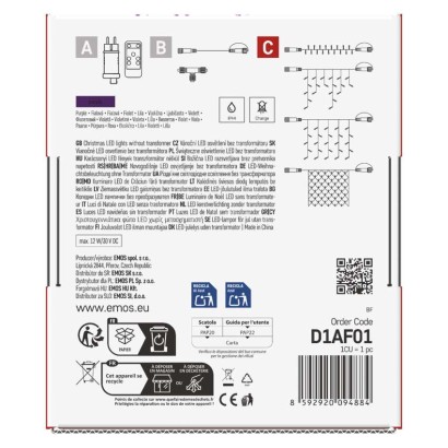 Oświetlenie łączone Standard - łańcuch 100 LED 10m fioletowy, IP44