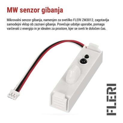 Mikrovalovni senzor (senzor gibanja) za ZM3012 FLERI, IP20, bel