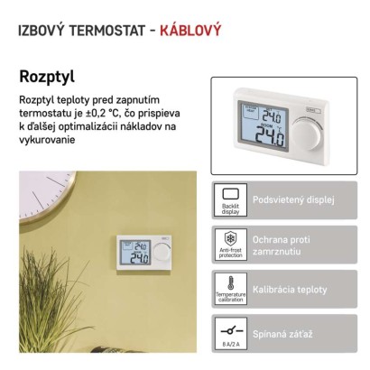 Izbový manuálny drôtový termostat P5604