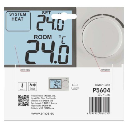 Sobni mehanski žični termostat P5604