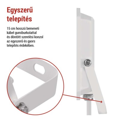 LED reflektor SIMPO 50W, fehér, IP65, 5000 lm, természetes fehér