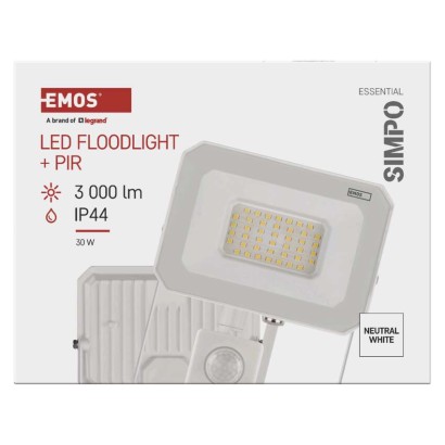 LED reflektor SIMPO 30W PIR Nevtralna bela