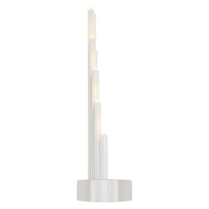 LED svečturis, balts, 24,5 cm, 3x AA, lietošanai iekštelpās, silti balts, ar taimeru