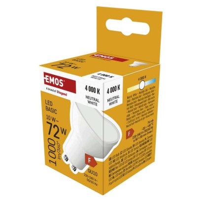 Żarówka LED Basic MR16 / GU10 / 10 W (72 W) / 1000 lm / neutralna biel