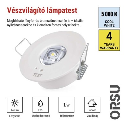 EMOS LED vészvilágító lámpatest ORSU 1W 130 lm 3 óra