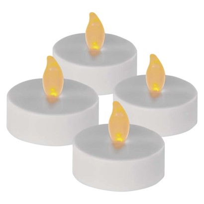 LED Dekoration – 4x Teelicht maxi, 4x CR2032, Innen, Vintage
