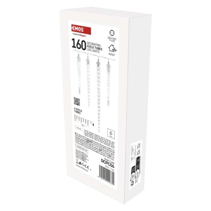 LED kalėdinė girlianda – varvekliai, 6 vnt., 2 m, lauko ir vidaus, šaltai balta