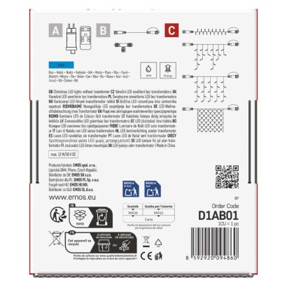 Standard LED spojovací vánoční řetěz, 10 m, venkovní i vnitřní, modrá