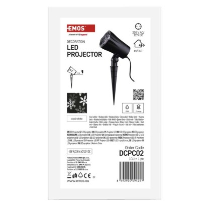LED božični projektor – snežinke, zunanji in notranji, hladna bela