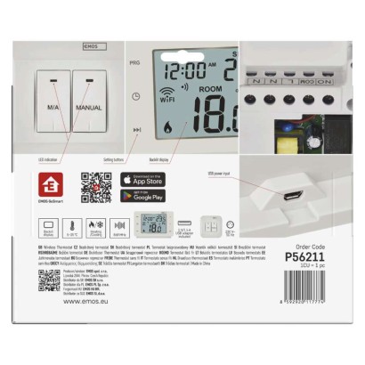 Programējams bezvadu WiFi GoSmart telpu termostats P56211