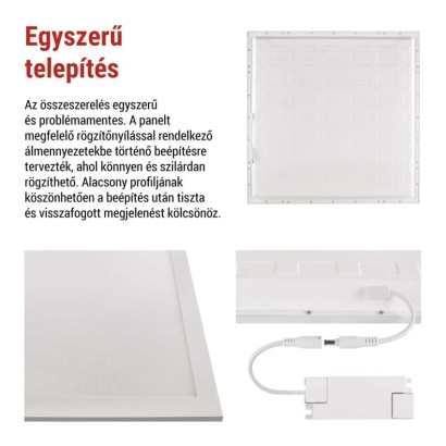 LED panel LUXXO 60 × 60 cm / 32 mm, 22 W, 3800 lm, sülly., semleges fehér, UGR<19, IP21
