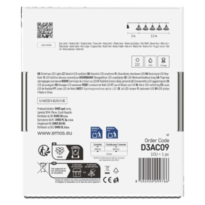 LED fényfüzér – fürtök, nano, 5,2 m, beltérre, hideg fehér, időzítő