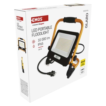Naświetlacz LED GLARO 100 W, żółto-czarny, IP65, 10 000 lm, neutralna biel